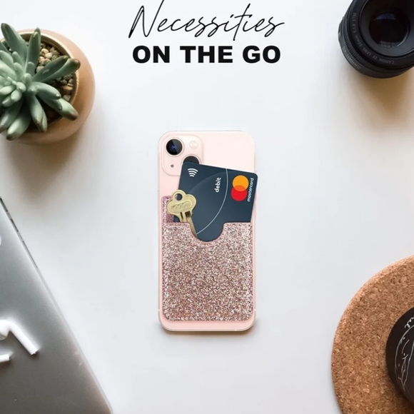 Glitter Koala Pouch - Phone Card Holder, Stick On Wallet (White) - Picture 3 of 8